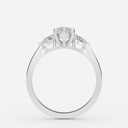 Nita Pear Three Stone Lab Grown Diamond Engagement Ring