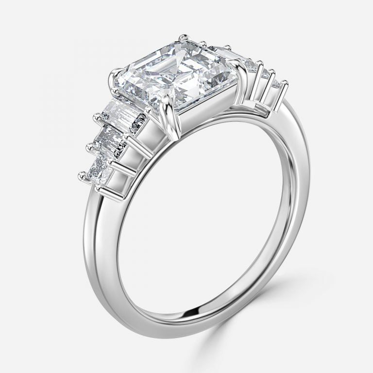 Olin Asscher Three Stone Engagement Ring