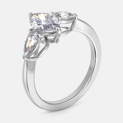 Olina Marquise Three Stone Engagement Ring