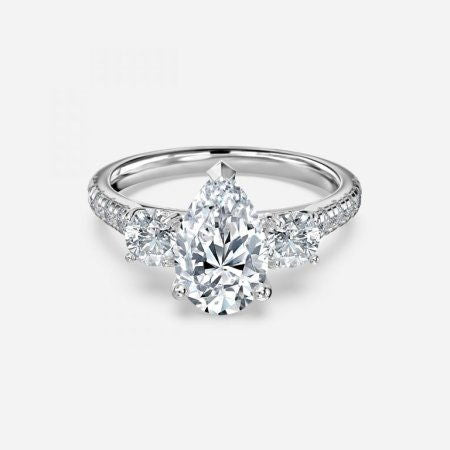 Talia Pear Three Stone Lab Grown Diamond Engagement Ring