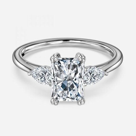 Jemini Radiant Three Stone Lab Grown Diamond Engagement Ring