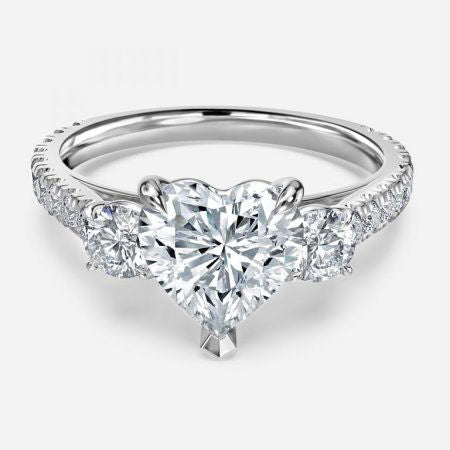 Treya Heart Lab Created Diamond Three Stone Engagement Ring