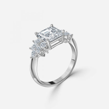 Avian Asscher Three Stone Engagement Ring