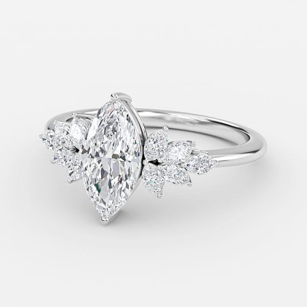 Avian Marquise Three Stone Lab Grown Diamond Engagement Ring