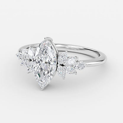 Avian Marquise Three Stone Lab Grown Diamond Engagement Ring