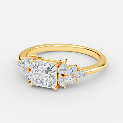 Avian Princess Three Stone Lab Grown Diamond Engagement Ring