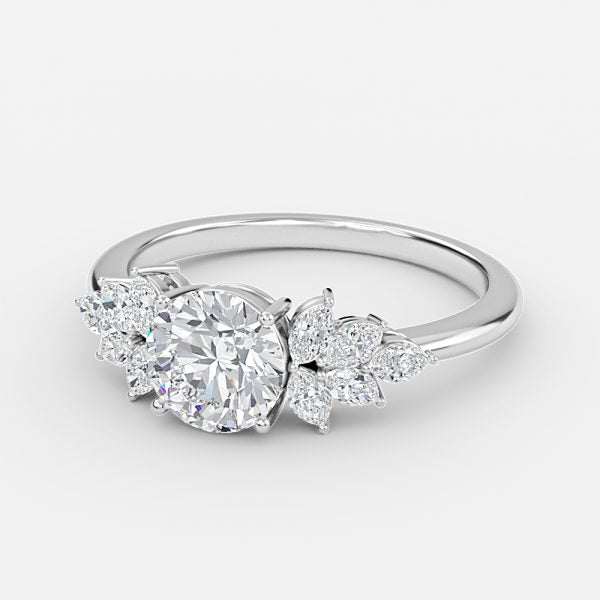 Avian Round Lab Grown Diamond Three Stone Engagement Ring