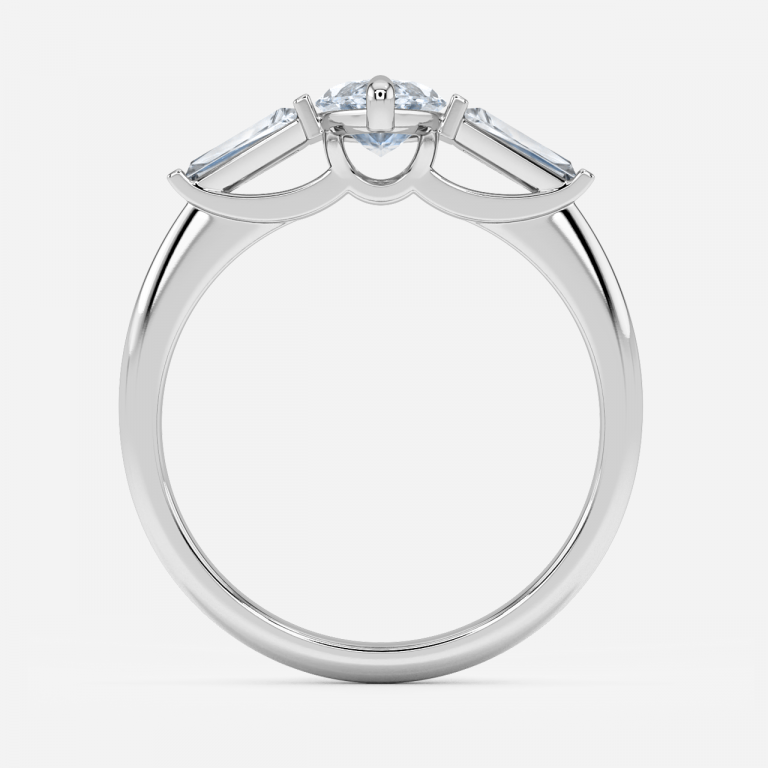 Geraldine Marquise Three Stone Engagement Ring