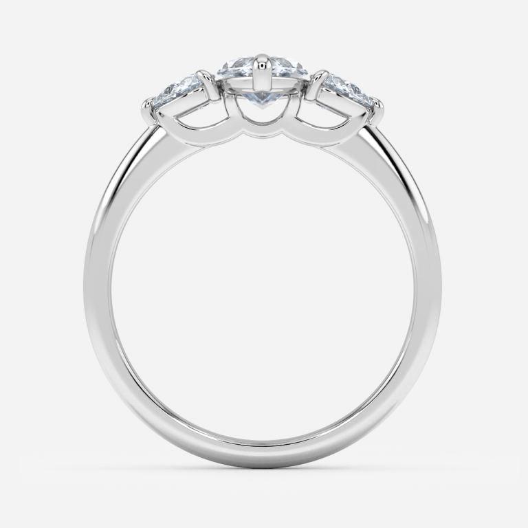 Renai Marquise Three Stone Engagement Ring