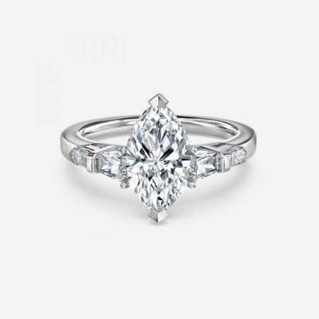 Maya Marquise Three Stone Lab Created Diamond Engagement Ring