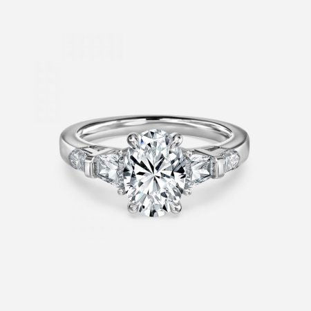 Maya Oval Three Stone Lab Grown Diamond Engagement Ring