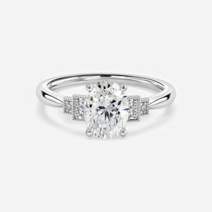 Fiona Oval Three Stone Lab Grown Diamond Engagement Ring