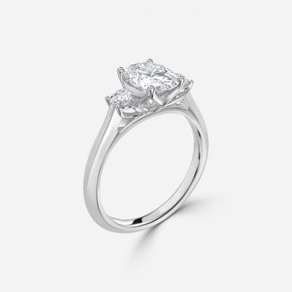 Olivia Oval Three Stone Lab Grown Diamond Engagement Ring