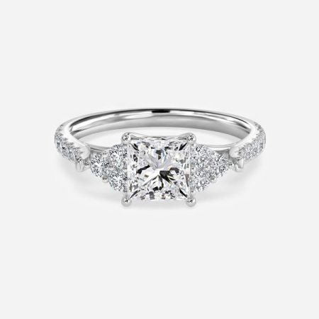 Elizabeth Princess Three Stone Lab Grown Diamond Engagement Ring