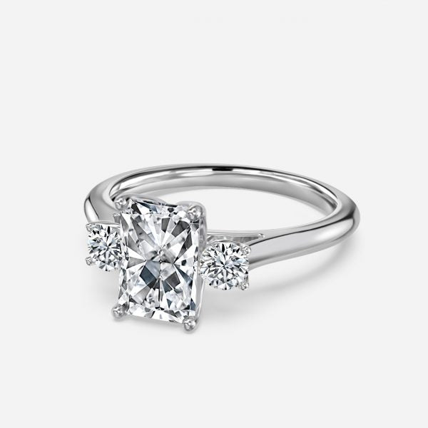 Olivia Radiant Three Stone Lab Grown Diamond Engagement Ring