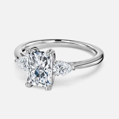 Jemini Radiant Three Stone Lab Grown Diamond Engagement Ring