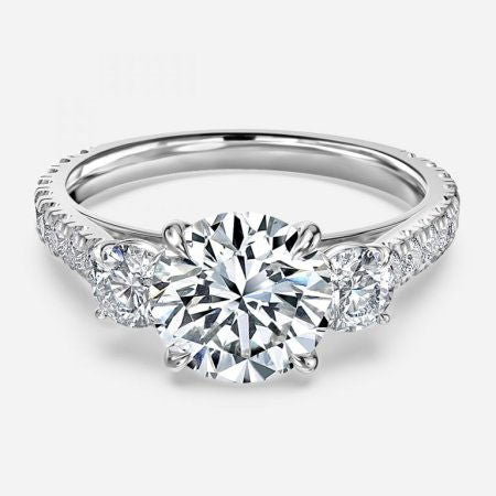 Treya Round Lab Grown Diamond Three Stone Engagement Ring