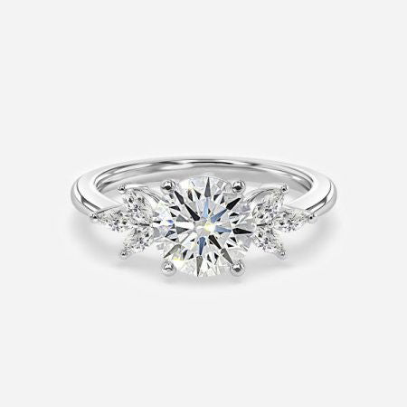 Alexandra Round Lab Created Diamond Three Stone Engagement Ring