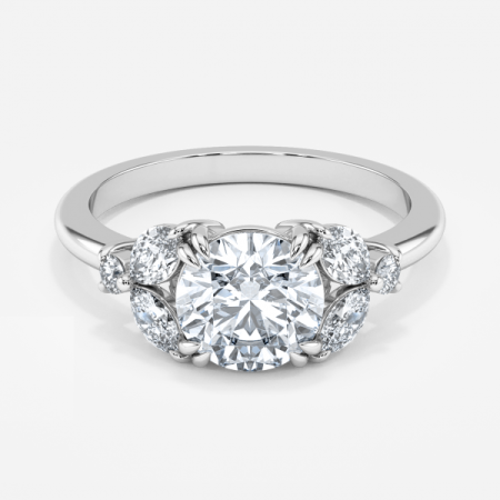 Yasmin Round Lab Grown Diamond Three Stone Engagement Ring