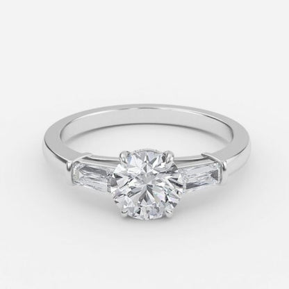 Miriam Round Lab Grown Diamond Three Stone Engagement Ring