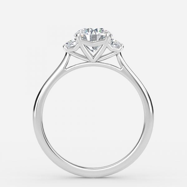 Ilene Round Lab Created Diamond Three Stone Engagement Ring