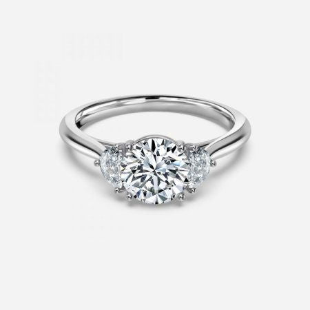 Juliette Round Lab Grown Diamond Three Stone Engagement Ring