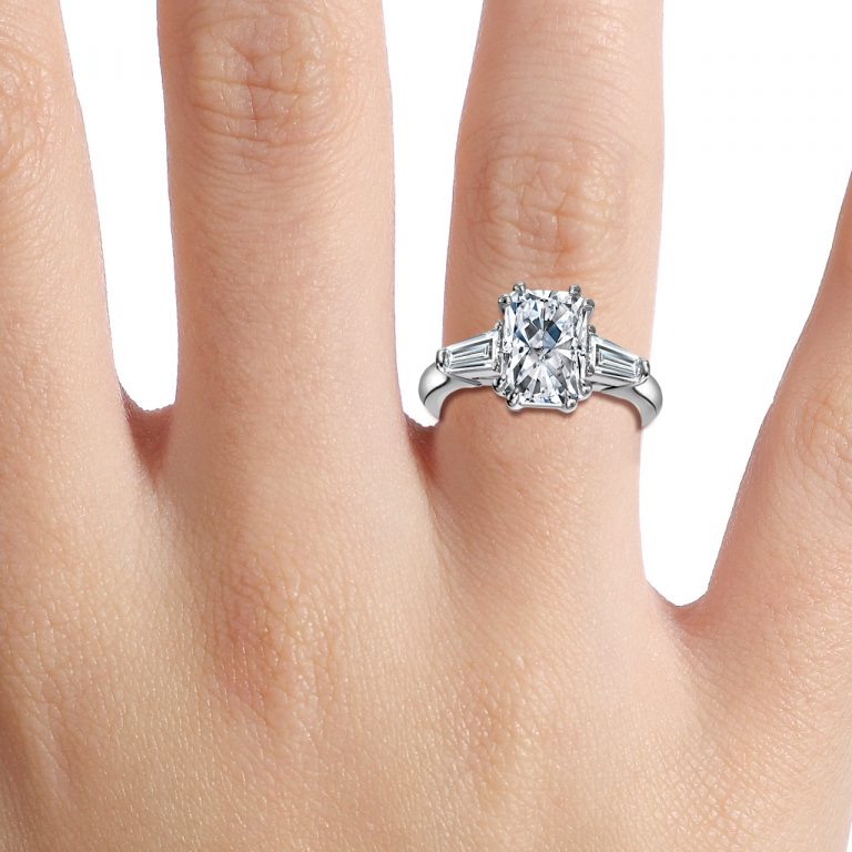 Ava Radiant Three Stone Lab Grown Diamond Engagement Ring