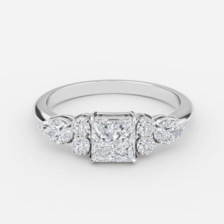 Avery Princess Three Stone Lab Grown Diamond Engagement Ring