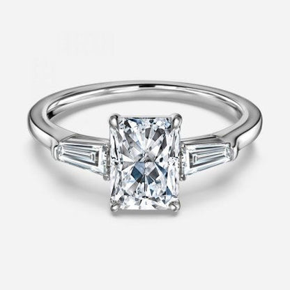 Jolene Radiant Three Stone Lab Grown Diamond Engagement Ring