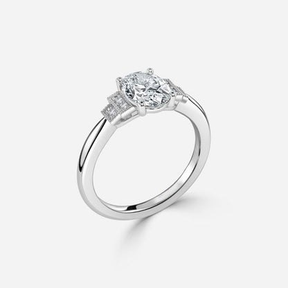 Fiona Oval Three Stone Lab Grown Diamond Engagement Ring