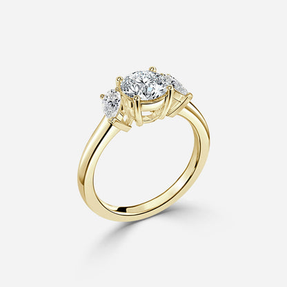 Freya Round Lab Created Diamond Three Stone Engagement Ring