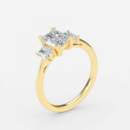 Ethriel Radiant Three Stone Lab Grown Diamond Engagement Ring