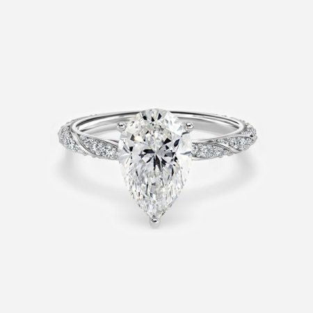 Serena Pear Side Diamond Engagement Ring