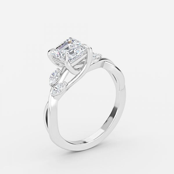 Aurora Asscher Unique Lab Grown Diamond Engagement Ring
