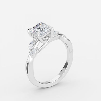 Aurora Asscher Unique Lab Grown Diamond Engagement Ring