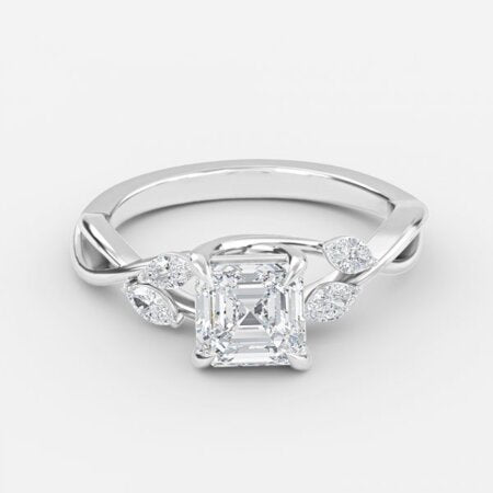 Aurora Asscher Unique Lab Grown Diamond Engagement Ring