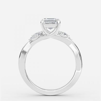 Aurora Asscher Unique Lab Grown Diamond Engagement Ring