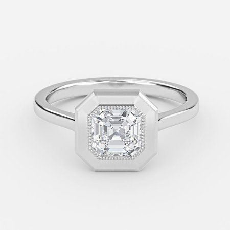 Alani Asscher Bezel Lab Created Diamond Engagement Ring