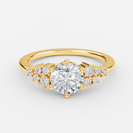 Jessica Round Lab Grown Diamond Cluster Engagement Ring