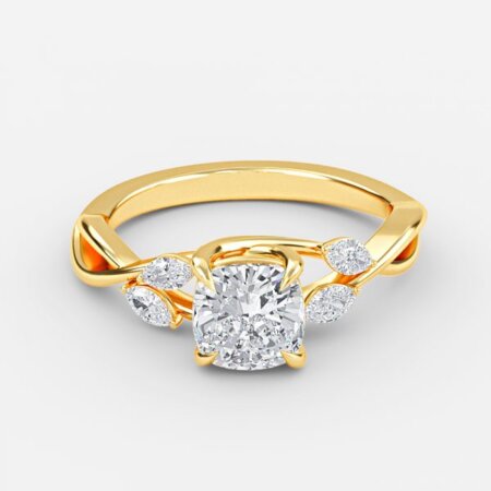 Aurora Cushion Unique Lab Created Diamond Engagement Ring