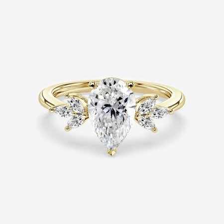 Alexandra Pear Three Stone Lab Grown Diamond Engagement Ring