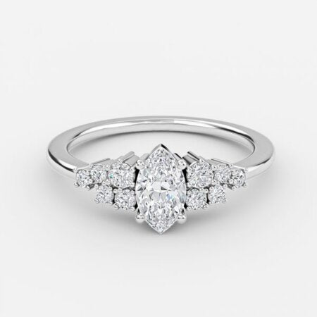 Jessica Marquise Cluster Lab Grown Diamond Engagement Ring