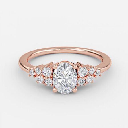 Jessica Oval Cluster Lab Grown Diamond Engagement Ring