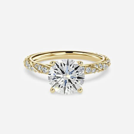 Serena Round Lab Grown Diamond Side Stone Engagement Ring