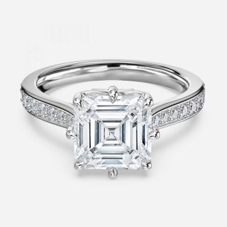 Aria Asscher Vintage Lab Grown Diamond Engagement Ring