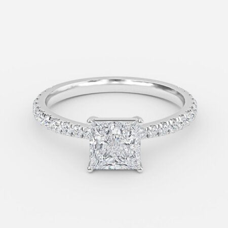 Crown Princess Diamond Band Engagement Ring