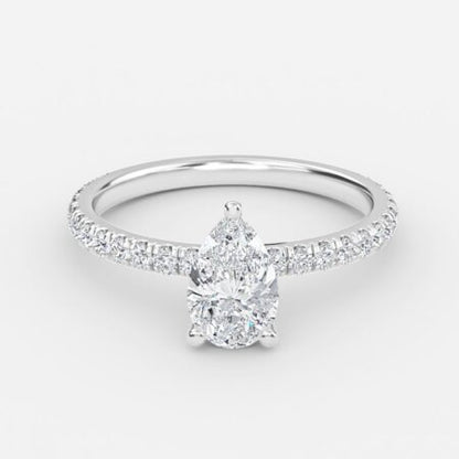 Josephine Pear Side Diamond Engagement Ring