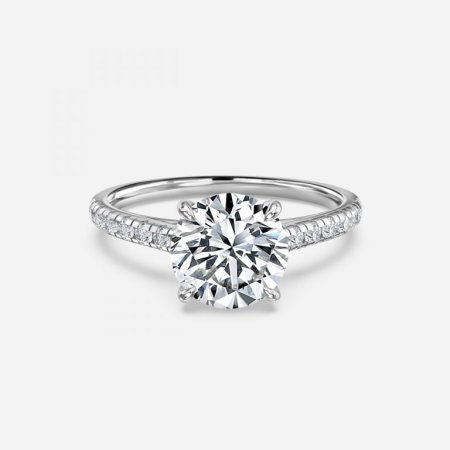 Ayla Round Lab Grown Diamond Side Stone Engagement Ring