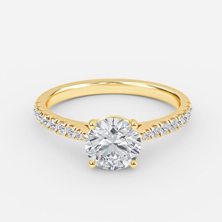 Aradia Round Lab Created Diamond Side Stone Engagement Ring