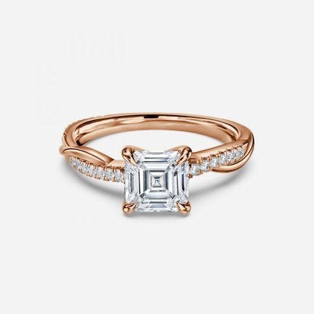 Nefereti Asscher Lab Diamond Band Engagement Ring